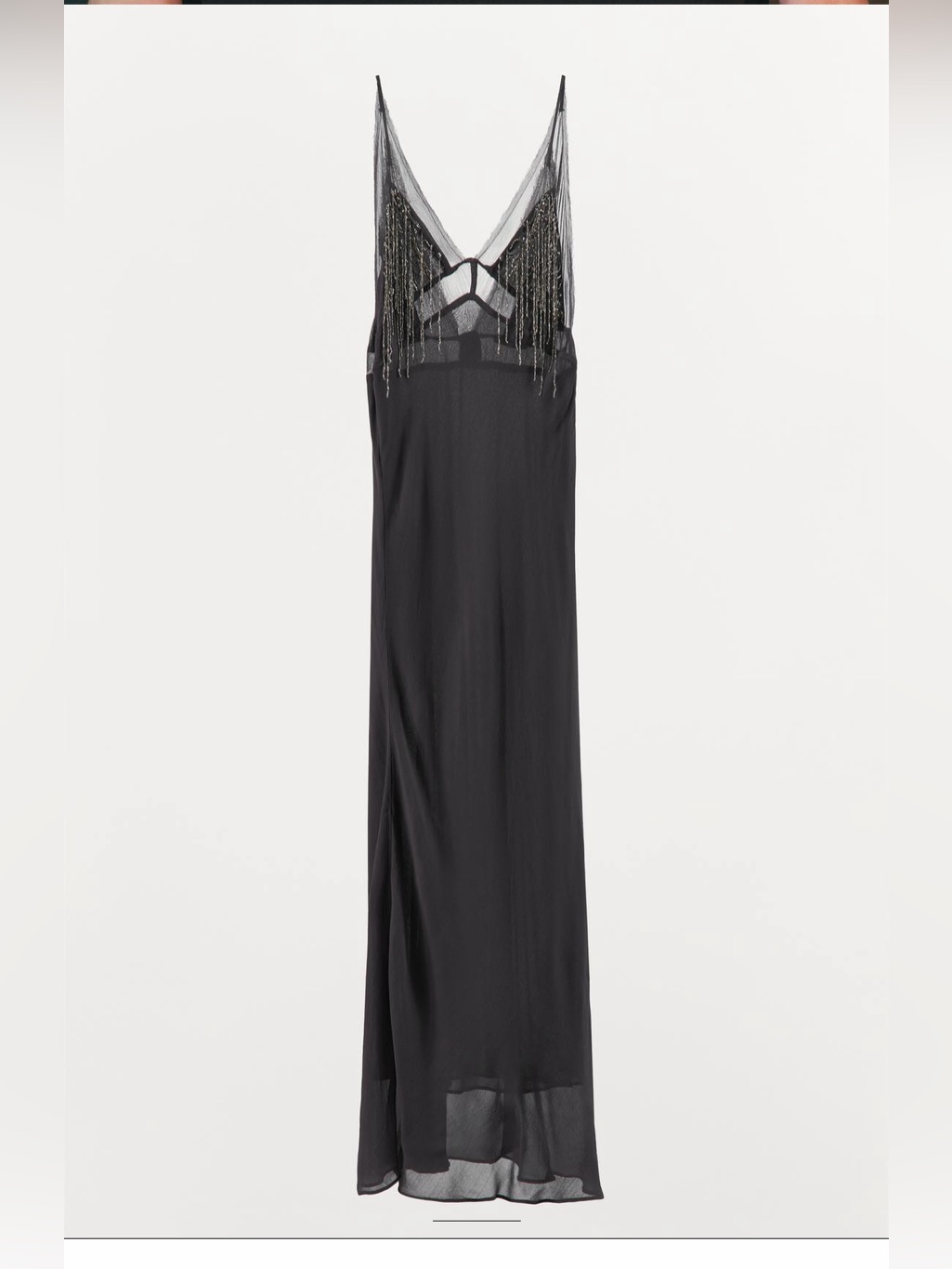 Nwt Zara Beaded Georgette Dress Blue Grey Sz Medium